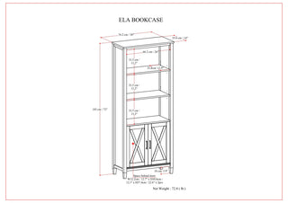 Ela - Bookcase - Smoky Brown