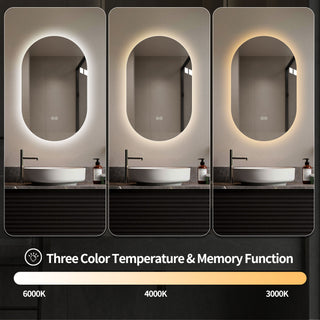 Smart Wall Mounted LED Touch Screen Mirror With Anti-Fog Function And Adjustable Lighting