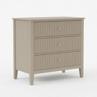 Fluted 3 Drawer Nightstand With Soft Close Slides