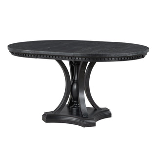 5 Piece Dining Set Extendable Round Table And 4 Chairs - Black / Oak