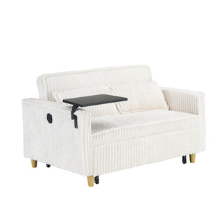 Pull Out Sofa With Movable Tabletop And USB Ports