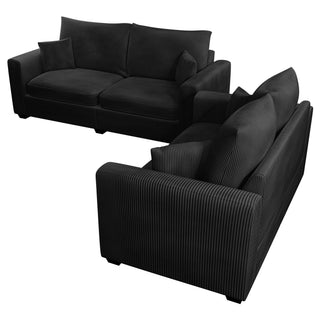 2 Piece Contemporary Style Sofa Set With Matching Pillows
