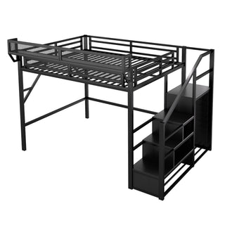 Loft Bed With Storage Shelves, Wardrobe