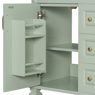 Freestanding Bathroom Vanity With Sink, 3 Drawers & Flip-Out Drawer