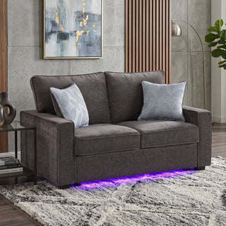 Rita - Loveseat, LED Base Lighting, Cushions And 2 Accent Pillows