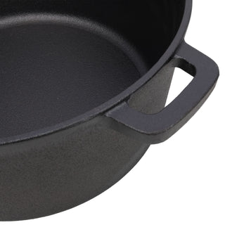 2 In 1 Pre-Seasoned Cast I Dutch Oven With Dual Handles, 5 Quart - Black