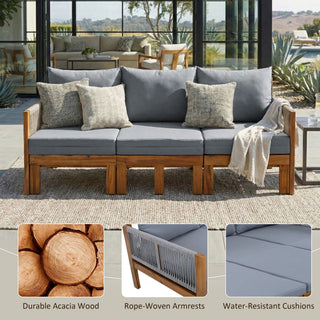 Outdoor 3 Seat Patio Sunbed