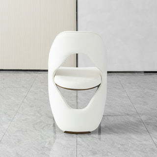 Dining Chair With Open Back Design Upholstery - Ancient White