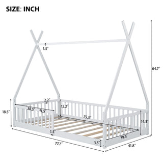 House Shaped Design Bed With Fence