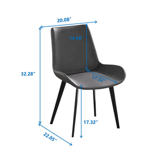 Modern Dining Chair Living Room Metal Leg Dining Chair (Set of 2)