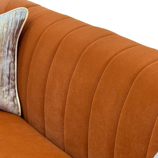 3 Seater Sofa With Rolled Arms, Vertical Channel Tufted Backrest