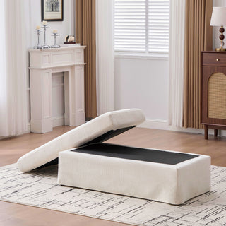 Wide Modern Upholstered Ottoman Foot Stool