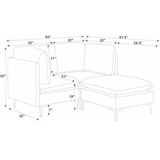 Upholstered Modular Sectional & Tall Legs