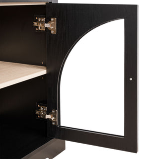 Sideboard Cabinet With 4 Drawers And 4 Arched Glass Doors
