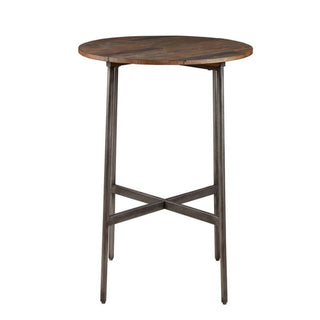 Renu - Round Bar Table With Industrial Charm - Light Brown