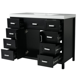 Bathroom Vanity With Sink, 2 Doors 8 Drawers, Soft Close System, Classic Design