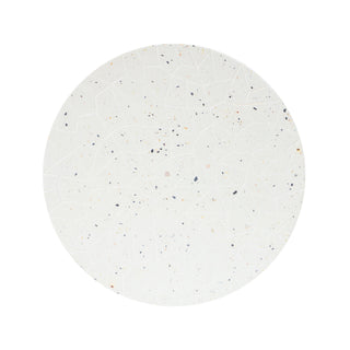 Outdoor Terrazzo Concrete Drum End Table, Living Room Accent Table - White Terrazzo