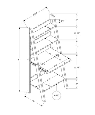 Computer Desk For Home Office, Laptop, Leaning, Storage Shelves