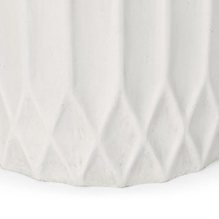 Planter With Subtle Pleated Design - Antique White