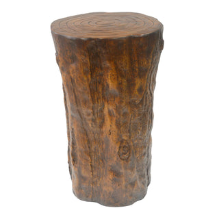 Tree Stump Side Table, Indoor / Outdoor Use - Antique Brown