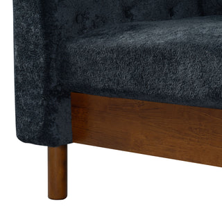 3 Seater Sofa With Square Arms, Tufted Pillow Back For Living Room