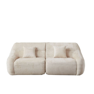 Luxury Curved Corner Sectional Sofa With 4 Pillows
