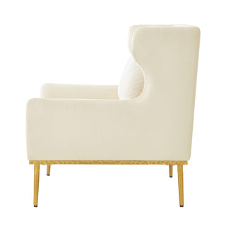 Elegant Curved Armrest Accent Armchair