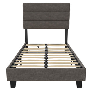 Paloma - Twin Bed With Dual USB Port - Linen