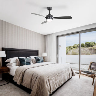 Ceiling Fan With 3 Blades, Remote Control, Reversible DC Motor, Noiseless Operation, 3 Downrods