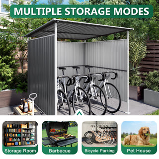 Outdoor Pergola, Bike Storage Shed, Grill Gazebo For Patio - Gray