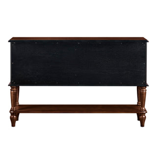 Console Table, Entryway Sofa Table With 4 Storage Drawers And Open Shelf - Espresso