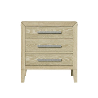 Adeline - 3 Drawers Nightstand With USB & LED Light - Natural Wood Wash