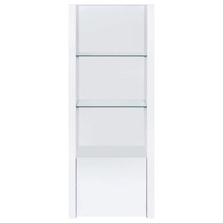 Lance - 3 Piece TV Entertainment Center With Shelves - Gloss White