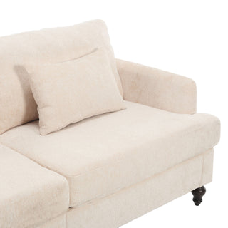 Mid Century Modern Fabric Loveseat Sofa, 2 Seat Upholstered Couch