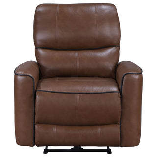 Denson - Upholstered Power Recliner Chair With USB Charging And Smooth Button Recline - Brown