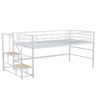 Loft Bed With Storage Stairs And Metal Frame