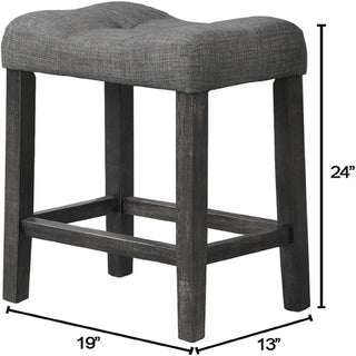 Transitional Style Counter Height Dining Stool With Footrest (Set of 2)