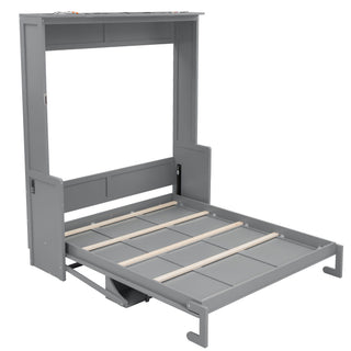 Murphy Bed With Desk, LED Lights & USB Charging Station
