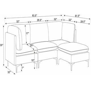 Upholstered Modular Sectional & Tall Legs