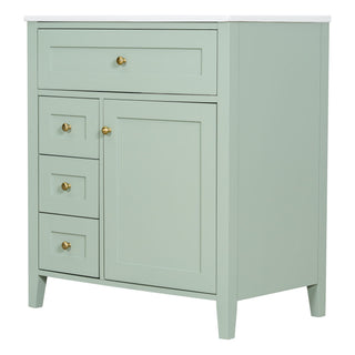 Modern Bathroom Vanity With Sink, 3 Drawers And Adjustable Shelf