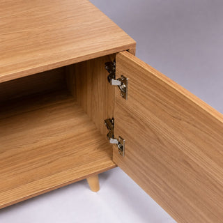 TV Stand For TVs Up To 60" With 2 Doors, 1 Drawer And 1 Open Shelf - Oak