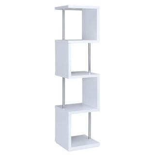 4 Tier Bookcase With Accents - White