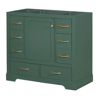 Modern Bathroom Vanity Base Only, 6 Drawer Storage With Adjustable Shelf