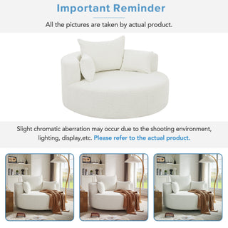 360° Swivel Chair Accent Barrel Chair With Removable Pillows