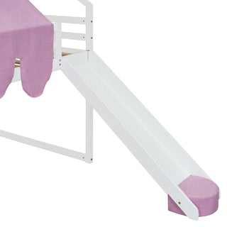 Loft Bed With House Shaped Frame And Tent