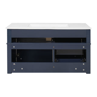 Modern Wall Mounted Floating Cabinet With Double Drawer And Sink