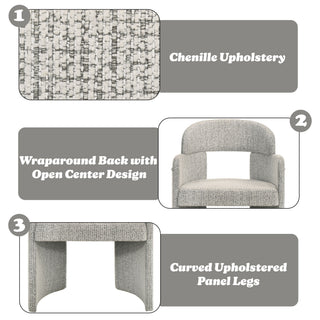 Kyree - Arm Chair (Set of 2) - Ivory / Gray
