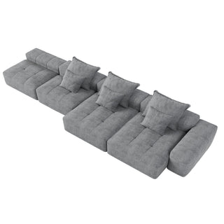 Modern Oversized, Modular Sectional Sofa With Pillows