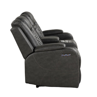 Benz - Power Reclining Loveseat & LED Lighting And Built In USB