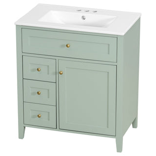 Bathroom Vanity With Sink, 3 Drawers And Adjustable Shelf, Freestanding Storage Unit